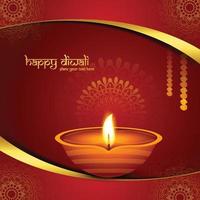 traditionell hindu festival diwali lampa kort bakgrund vektor