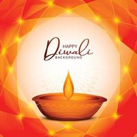 illustration av brinnande diya på Lycklig diwali firande Semester kort bakgrund vektor
