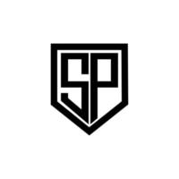sp-Brief-Logo-Design mit weißem Hintergrund in Illustrator. Vektorlogo, Kalligrafie-Designs für Logo, Poster, Einladung usw. vektor