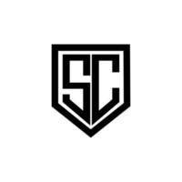 sc brev logotyp design med vit bakgrund i illustratör. vektor logotyp, kalligrafi mönster för logotyp, affisch, inbjudan, etc.