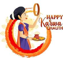 Happy Karva Chauth Banner-Design vektor