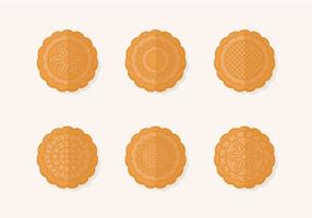 Traditionell Mooncake Vector Set