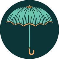 ikoniska tatuering stil bild av ett paraply vektor