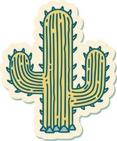 Tattoo-Aufkleber im traditionellen Stil eines Kaktus vektor