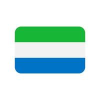 Sierra Leone Vektorflagge mit abgerundeten Ecken isoliert auf weißem Hintergrund vektor