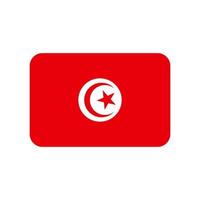 Tunesien-Vektorflagge mit abgerundeten Ecken isoliert auf weißem Hintergrund vektor