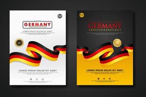 set poster design deutschland tag der einheit hintergrundvorlage vektor