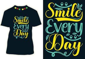 T-Shirt-Design zum Welttag des Lächelns vektor