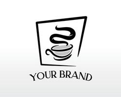 Kaffee-Logo-Design. Café-Abd-Bar-Logo-Design-Vektor vektor