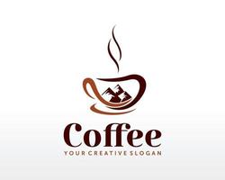 kaffe logotyp design. Kafé abd bar logotyp design vektor