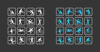 einfaches Sport-Action-Icon-Set vektor