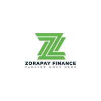 abstrakt första brev Z P eller pz logotyp i grön Färg isolerat i vit bakgrund applicerad för elektronisk betalning företag logotyp också lämplig för de märken eller företag ha första namn Z P eller pz. vektor