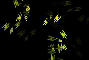 dunkelgrünes, gelbes Vektormuster mit schmalen Linien. vektor