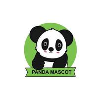 vektor logotyp illustration panda enkel maskot stil.