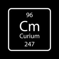 Curium-Symbol. chemisches Element des Periodensystems. Vektor-Illustration. vektor
