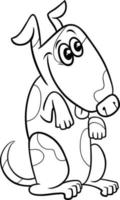 tecknad serie fick syn på hund djur- karaktär färg sida vektor