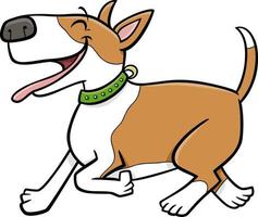 cartoon bullterrier hund tiercharakter vektor