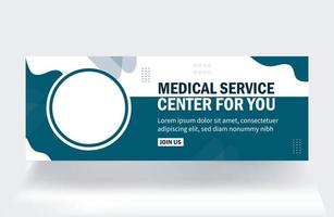 medizinisches servicezentrum gesundheitsbanner abdeckungsverkauf social media post und cover design verkaufsbanner designvorlage vektor