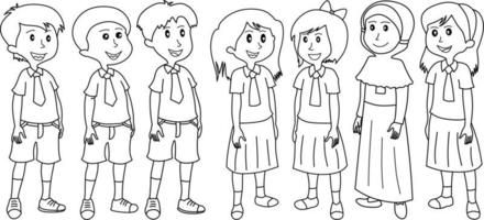 vektor bild av skola pojke och flicka.
