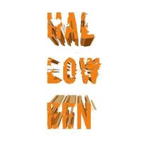 Vektorbild von Halloween-Schriftzügen in orangefarbener Farbe vektor