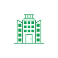 eps10 grünes Vektorbüro- oder Rathausgebäudesymbol isoliert auf weißem Hintergrund. Wohnungs- oder Architektursymbol in einem einfachen, flachen, trendigen, modernen Stil für Ihr Website-Design, Logo und mobile App vektor