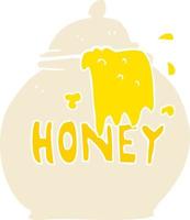 platt Färg illustration av honung pott vektor