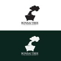 Bonsai-Logo-Design-Silhouette-Symbol-Vektor vektor