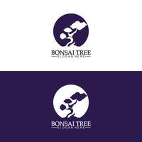 Bonsai-Logo-Design-Silhouette-Symbol-Vektor vektor