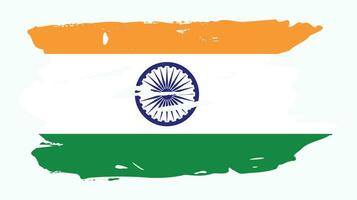 Indien beunruhigter Grunge-Textur-Flaggen-Design-Vektor vektor