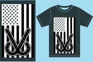 jul t-shirt design. USA flagga jul t-shirt. amerikan flagga jul skjorta. glad jul vektor