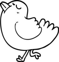 Schwarz-Weiß-Karikatur arroganter Vogel vektor