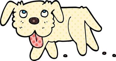 komisk bok stil tecknad serie Lycklig hund vektor
