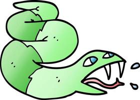 vektor lutning illustration tecknad serie väsande orm