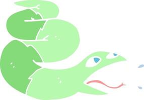 platt Färg illustration tecknad serie väsande orm vektor