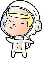 Cartoon selbstbewusster Astronaut vektor