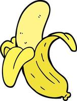 handgezeichnete Cartoon-Banane im Doodle-Stil vektor