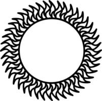 tatuering i svart linje stil av en Sol vektor