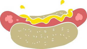 flache farbillustration des hotdogs vektor