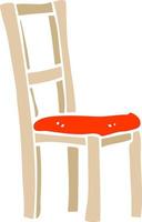 platt Färg illustration tecknad serie trä- stol vektor