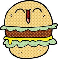Cartoon-Burger im Comic-Stil vektor