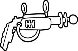 svart och vit tecknad serie stråle pistol vektor