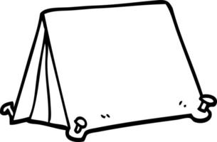 schwarz-weißes Cartoon-Zelt vektor
