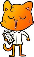 Cartoon-Katze singt vektor