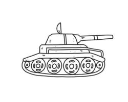 tank hand dragen illustration för färg och linje konst. barn färg för utbildning. vektor