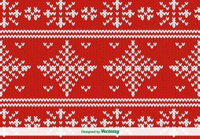 Röd stickad vektor mönster för jul