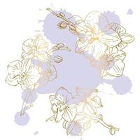 vektor blomma av orkide. bläck illustration isolerat.