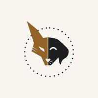 kreatives logo der fuchshundetierillustration vektor