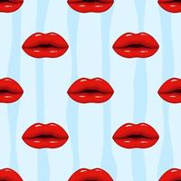 nahtlose Muster rote Lippen vektor