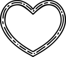 tatuering i svart linje stil av en hjärta vektor