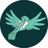 ikonisches Bild im Tattoo-Stil eines fliegenden Vogels vektor